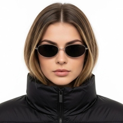 Gafas de sol ovaladas de metal dorado #BS0824-0182