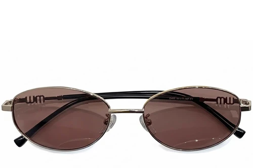 Gafas de sol ovaladas de metal dorado #BS0824-0183