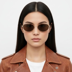 Gafas de sol ovaladas de metal dorado #BS0824-0194