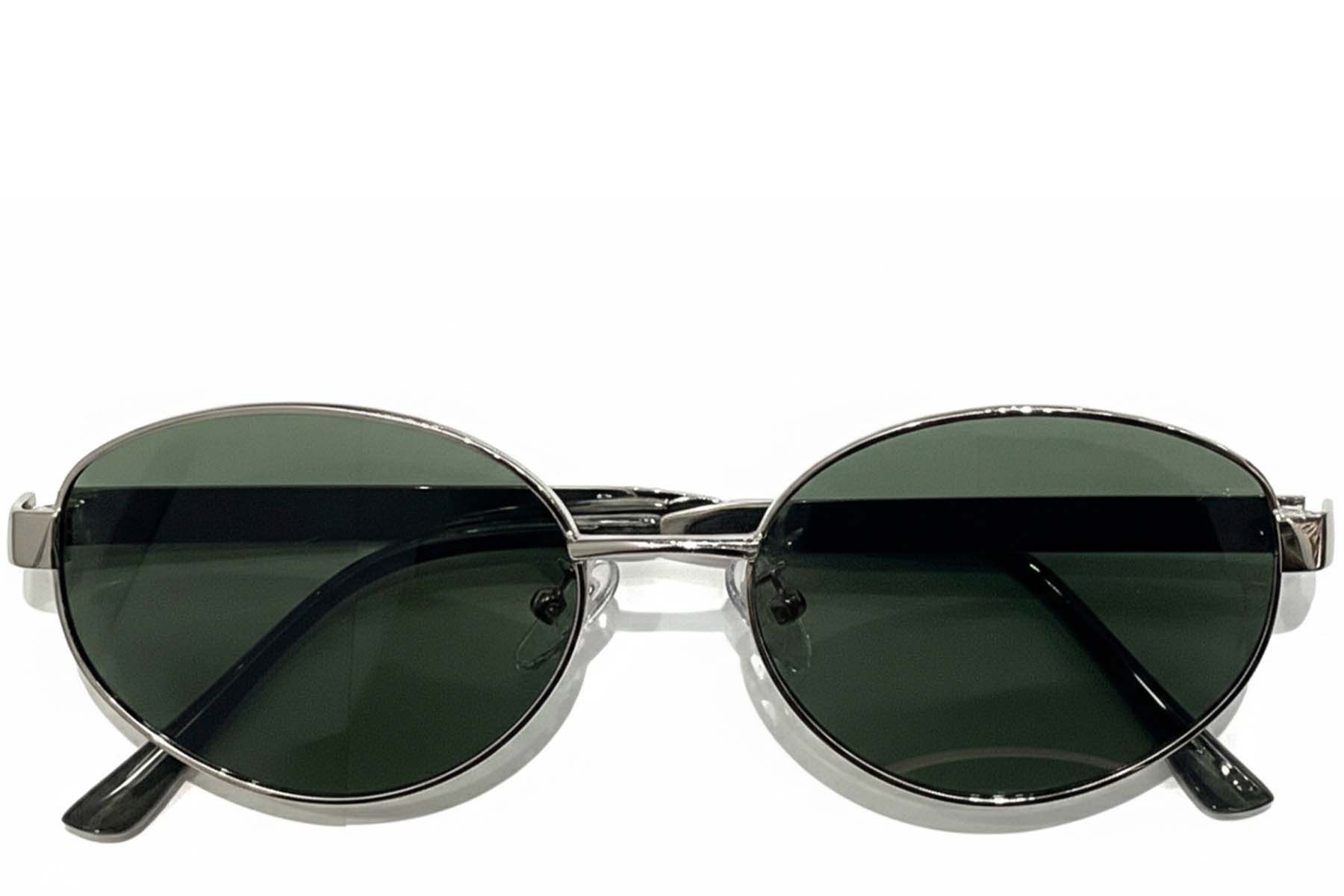 Oval Silver Metal Sunglasses #BS0824-0195