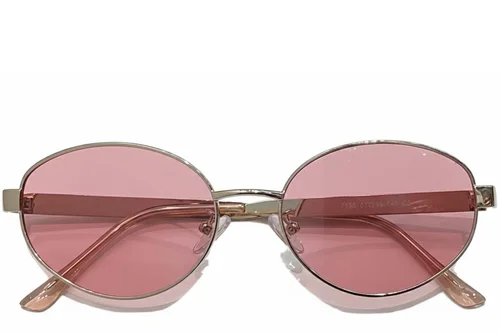 Lunettes de soleil ovales en métal doré #BS0824-0197