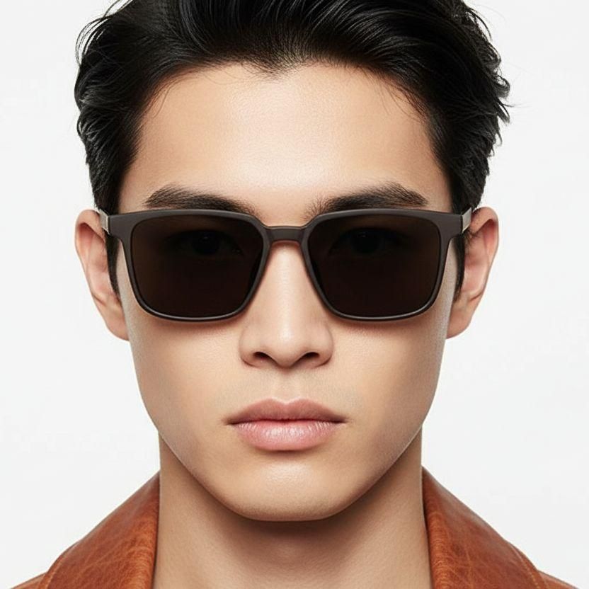 Rectangular Brown TR90 Sunglasses #BS0824-0200