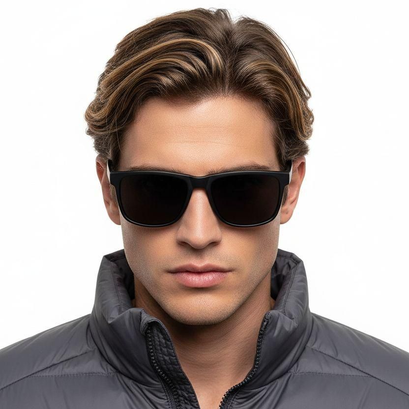Rectangular Black TR90 Sunglasses #BS0824-0203