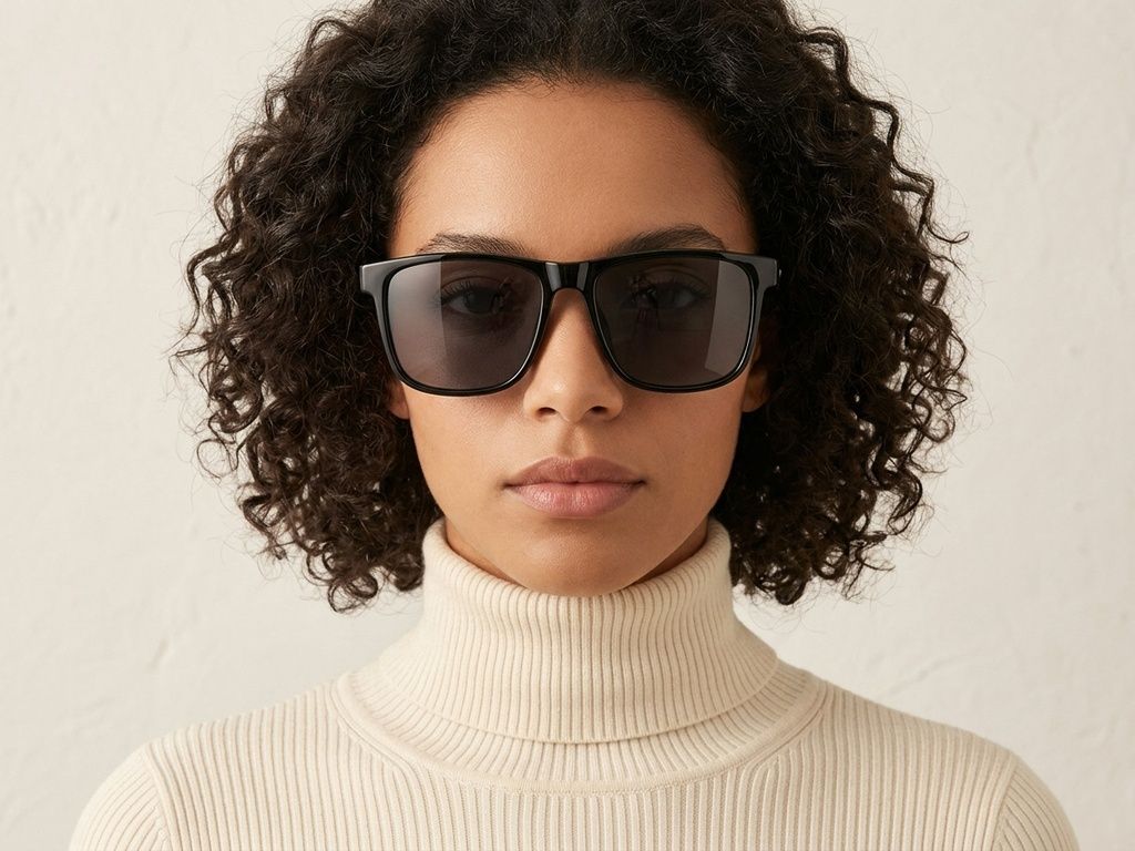 Rectangular Black TR90 Sunglasses #BS0824-0205
