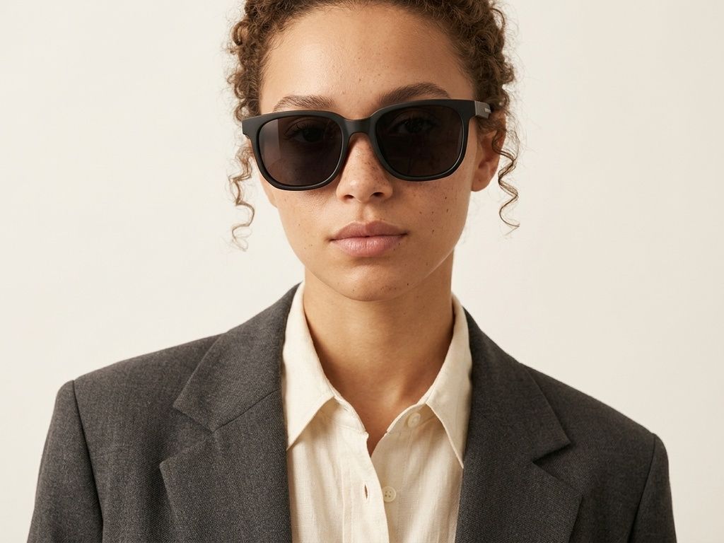 Rectangular Black TR90 Sunglasses #BS0824-0208
