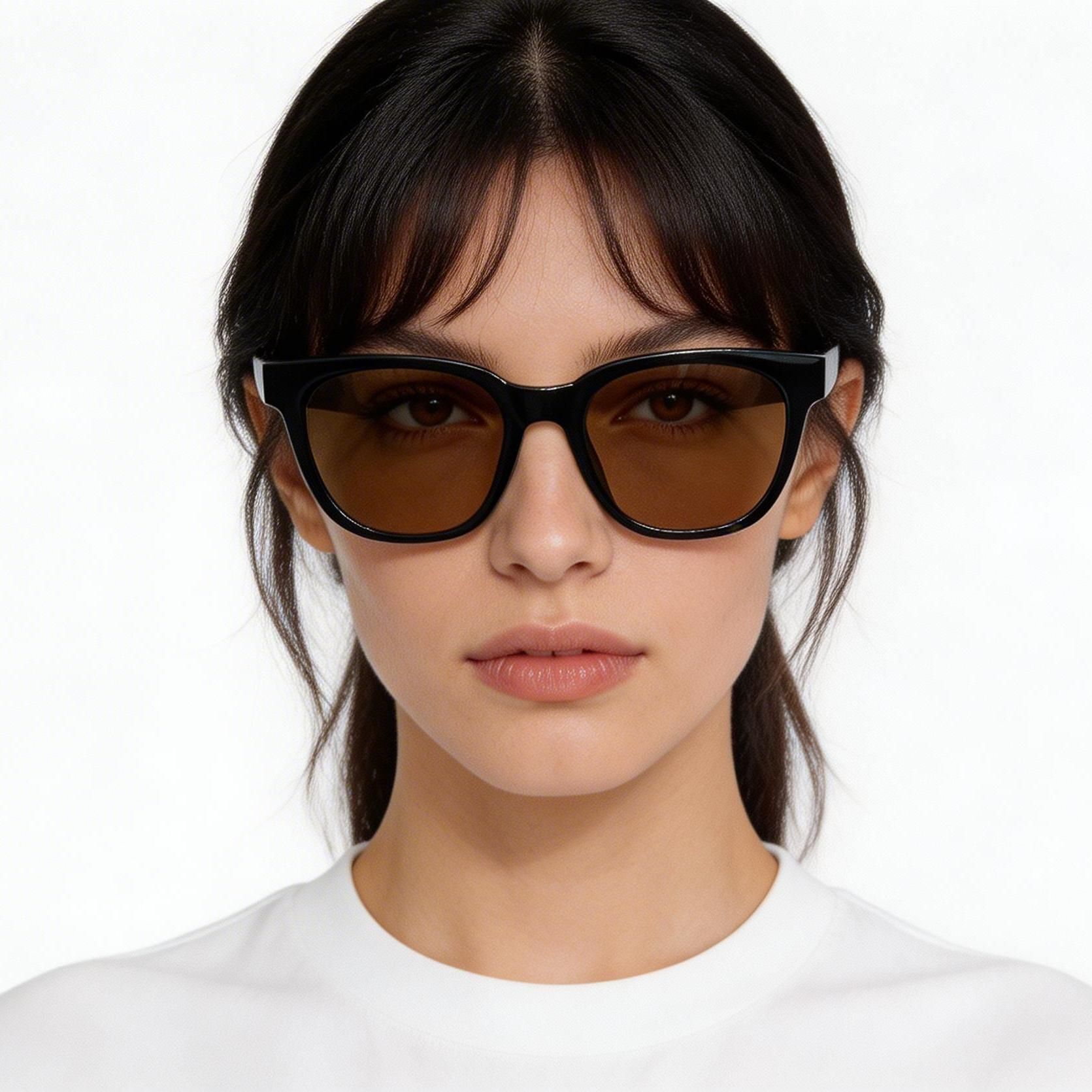 Rectangular Black TR90 Sunglasses #BS0824-0209