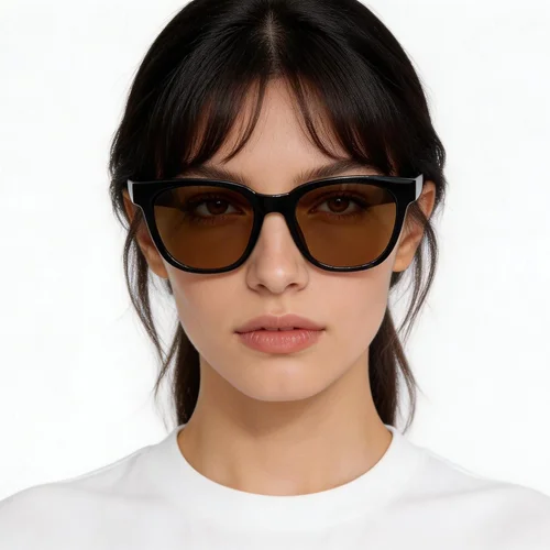 Lunettes de soleil rectangulaires noires TR90 #BS0824-0209