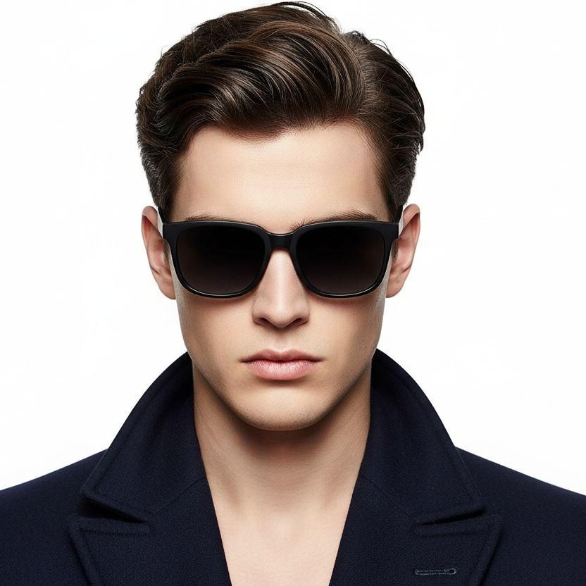 Rectangular Black TR90 Sunglasses #BS0824-0211