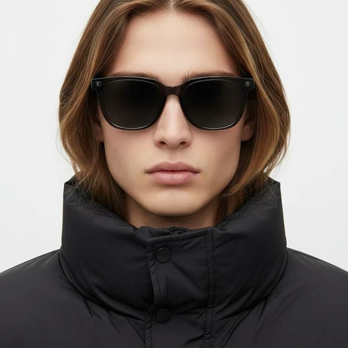 Gafas de sol rectangulares grises TR90 #BS0824-0212