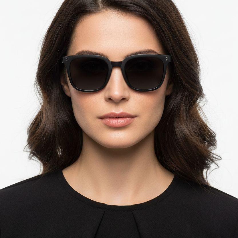 Rectangular Black TR90 Sunglasses #BS0824-0213