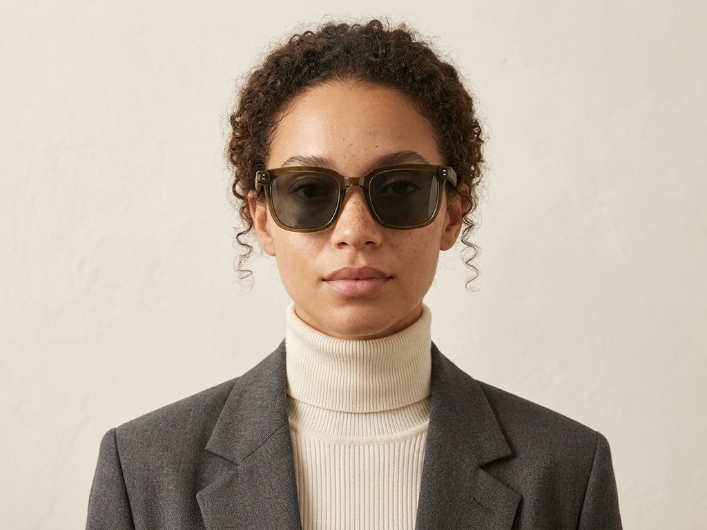 Rectangular Green TR90 Sunglasses #BS0824-0216