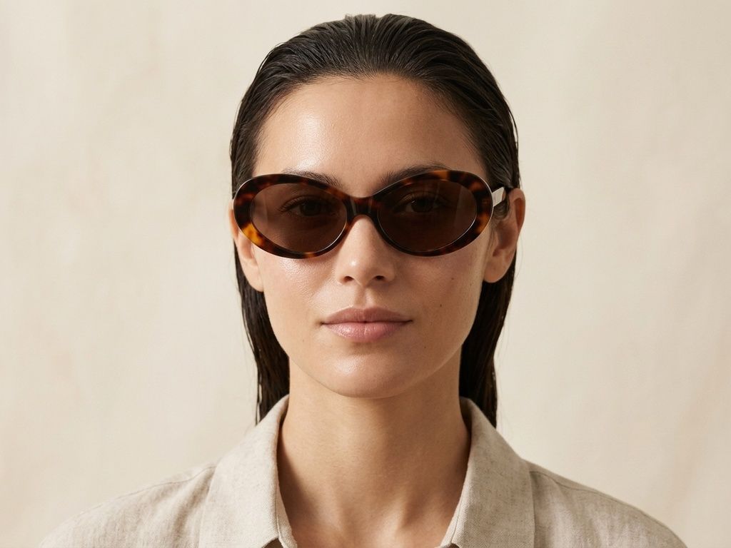 Oval Tortoiseshell TR90 Sunglasses #BS0824-0225