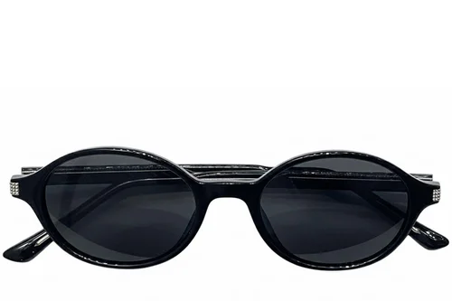 Lunettes de soleil ovales noires TR90 #BS0824-0230