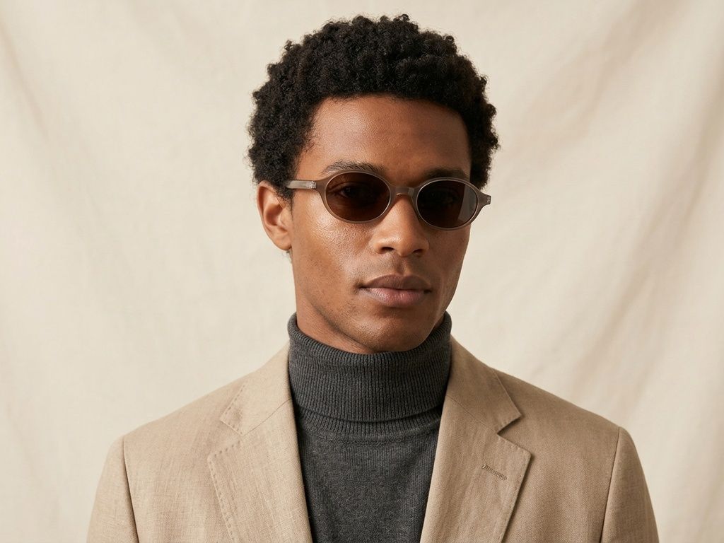 Oval Brown TR90 Sunglasses #BS0824-0231