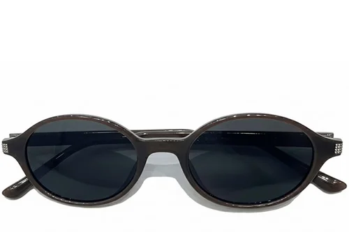 Lunettes de soleil ovales marron TR90 #BS0824-0232