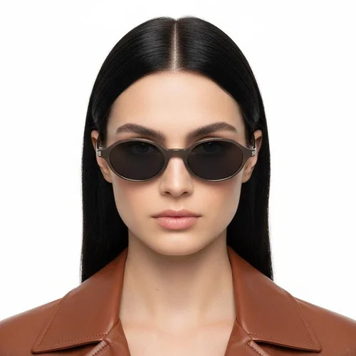 Lunettes de soleil ovales marron TR90 #BS0824-0232