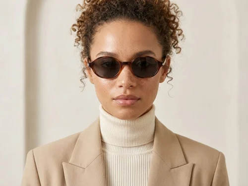 Lunettes de soleil ovales écaille de tortue TR90 #BS0824-0233