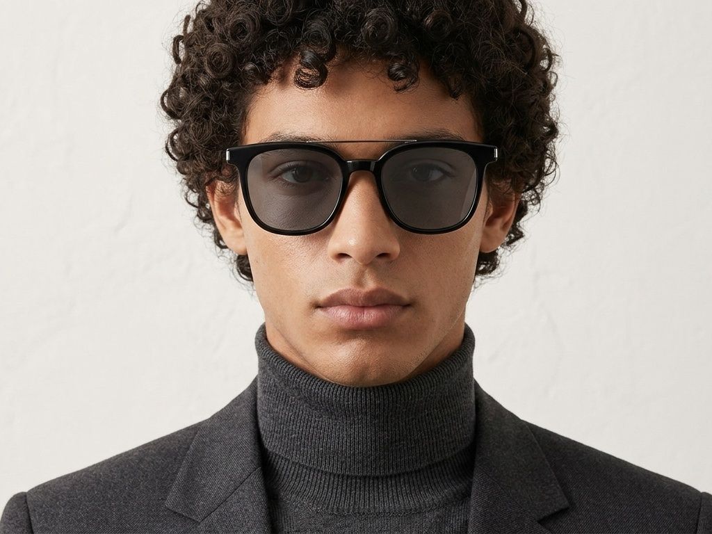 Rectangular Black TR90 Sunglasses #BS0824-0240
