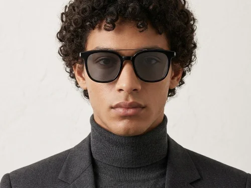 Lunettes de soleil rectangulaires noires TR90 #BS0824-0240