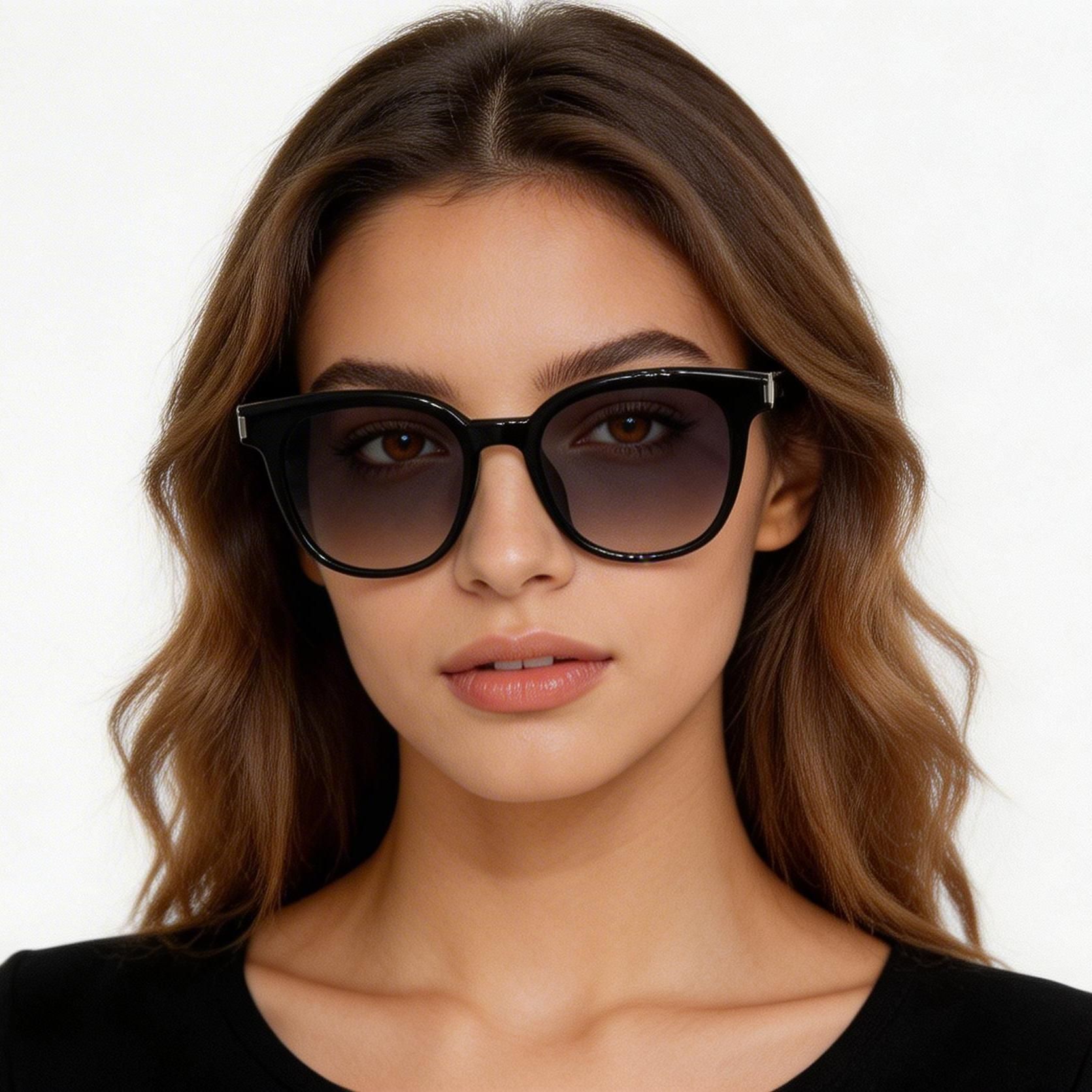 Rectangular Black TR90 Sunglasses #BS0824-0241