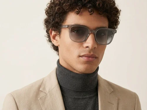Lunettes de soleil rectangulaires marron TR90 #BS0824-0242