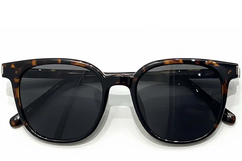Lunettes de soleil rectangulaires écaille de tortue TR90 #BS0824-0243