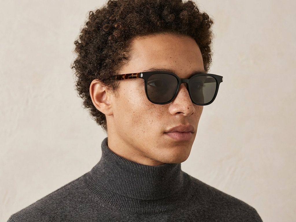 Rectangular Black TR90 Sunglasses #BS0824-0244