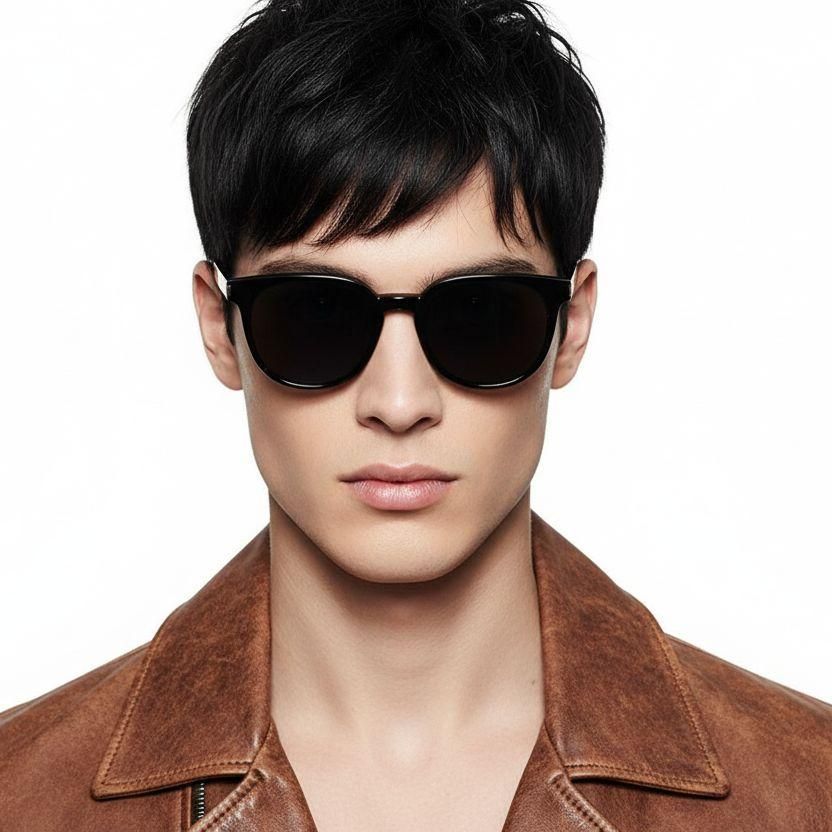 Rectangular Black TR90 Sunglasses #BS0824-0244