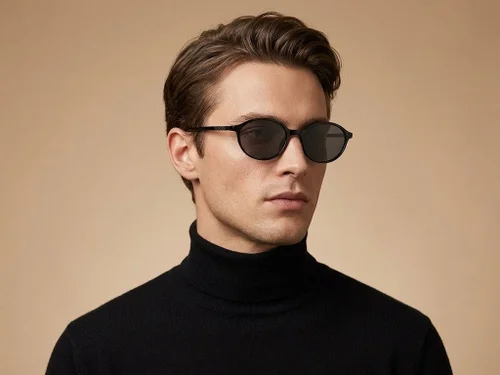 Lunettes de soleil ovales noires TR90 #BS0824-0246