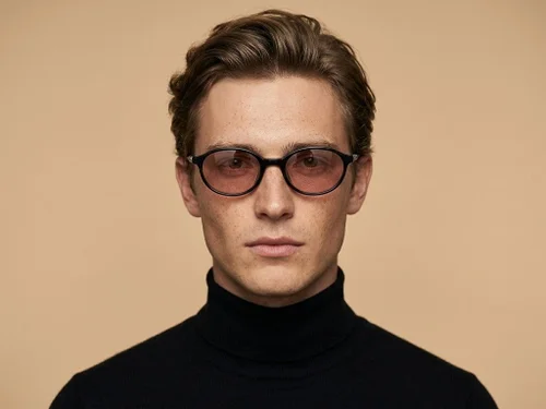 Lunettes de soleil ovales noires TR90 #BS0824-0247