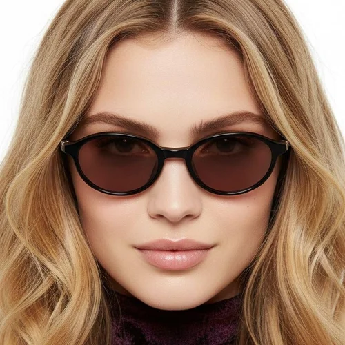 Lunettes de soleil ovales noires TR90 #BS0824-0247