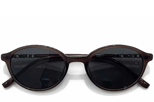 Lunettes de soleil ovales marron TR90 #BS0824-0248