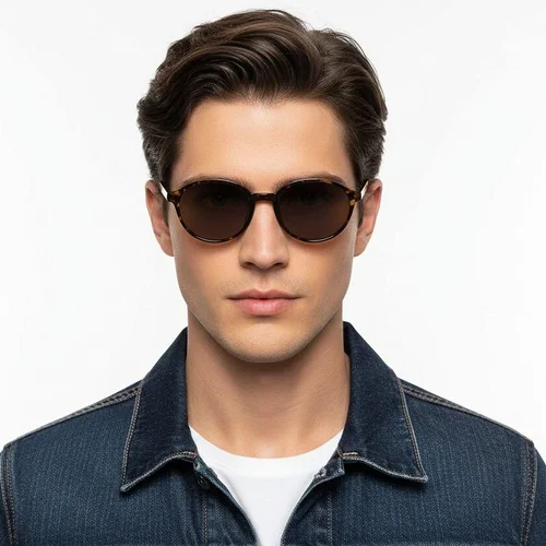 Lunettes de soleil ovales écaille de tortue TR90 #BS0824-0249