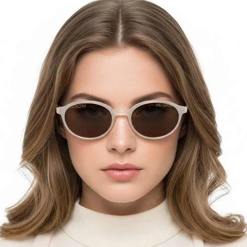 Oval Cream TR90 Sunglasses #BS0824-0250