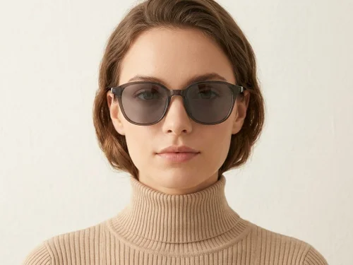 Lunettes de soleil rectangulaires marron TR90 #BS0824-0254