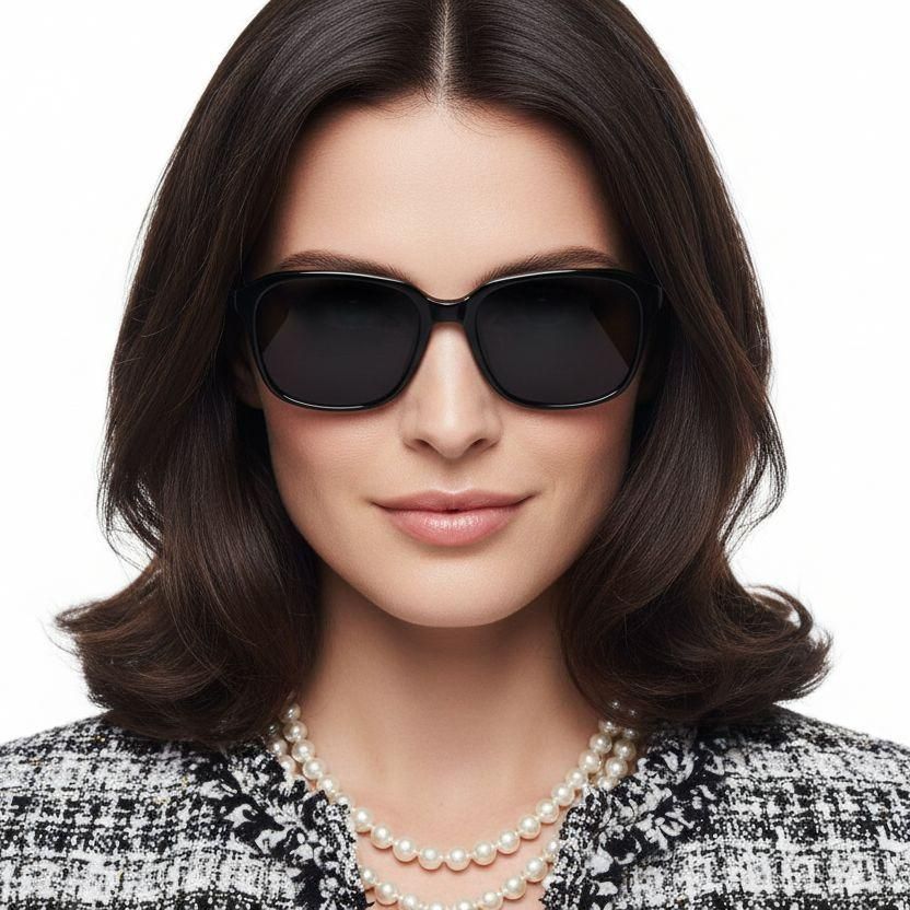 Rectangular Black TR90 Sunglasses #BS0824-0257