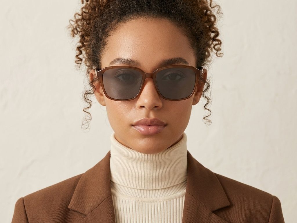 Rectangular Brown TR90 Sunglasses #BS0824-0260