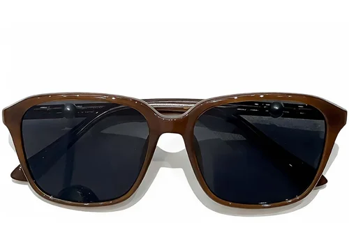 Lunettes de soleil rectangulaires marron TR90 #BS0824-0260