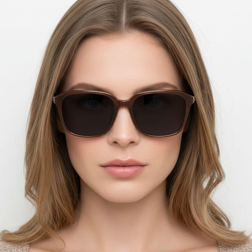 Gafas de sol rectangulares TR90 marrones #BS0824-0260