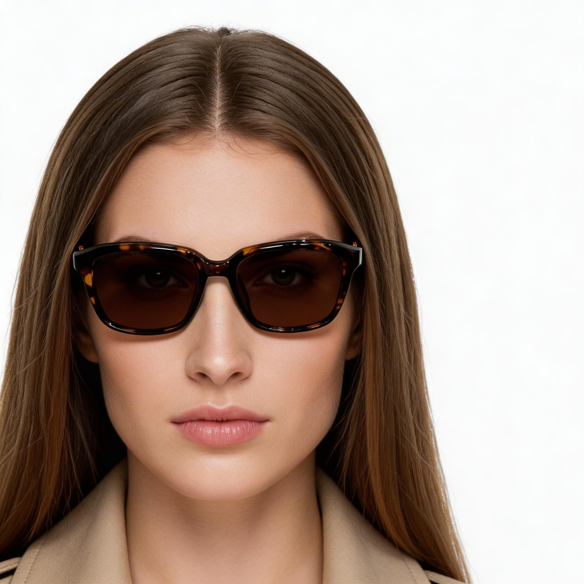 Rectangular Tortoiseshell TR90 Sunglasses #BS0824-0261