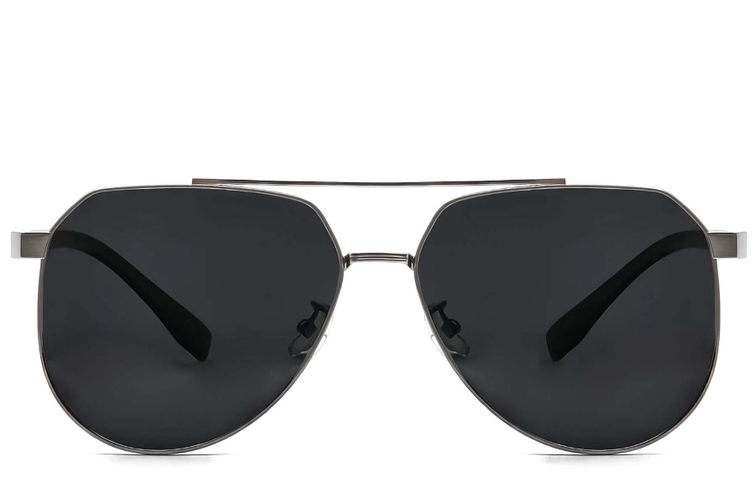 Lunettes de soleil aviateur en métal gris #BS0824-0262