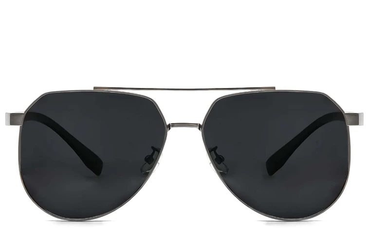 Occhiali da sole modello aviatore in metallo grigio #BS0824-0262