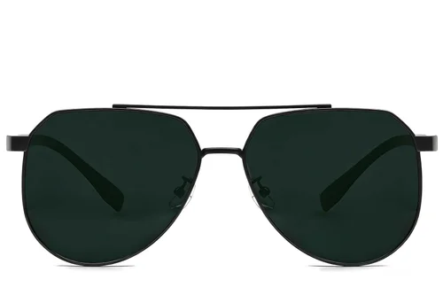 Lunettes de soleil aviateur en métal noir #BS0824-0264