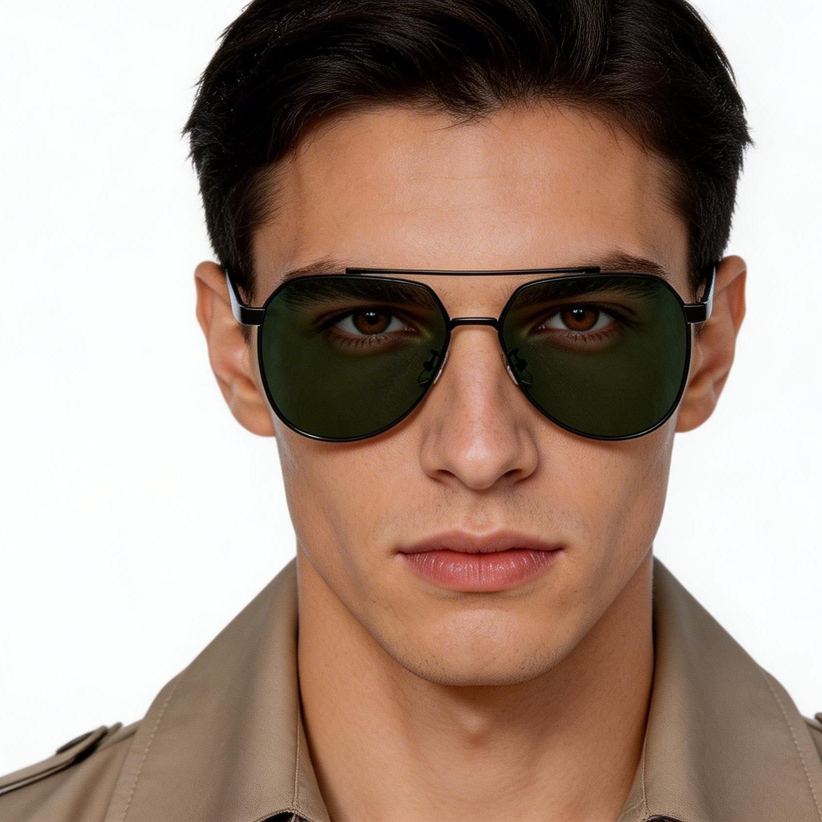 Aviator Black Metal Sunglasses #BS0824-0264