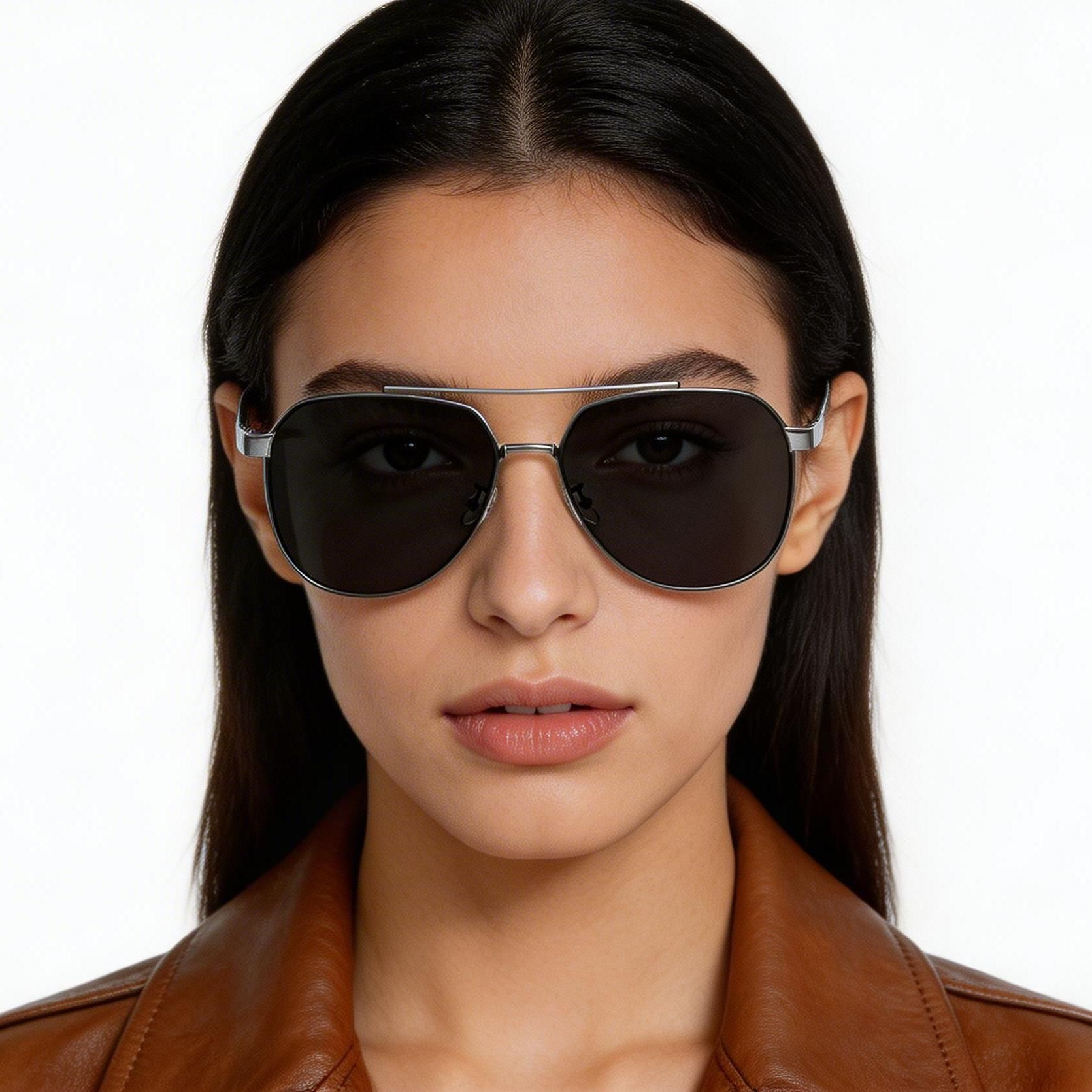 Aviator Silver Metal Sunglasses #BS0824-0265