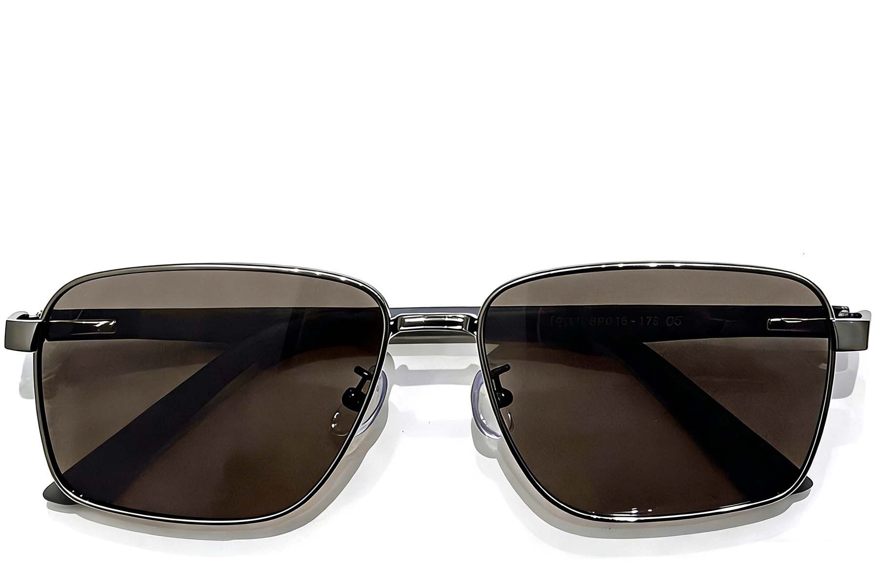 Rectangular Grey Metal Sunglasses #BS0824-0271