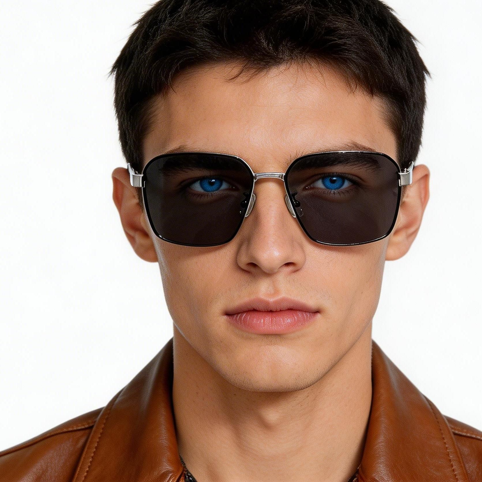 Geometric Black Metal Sunglasses #BS0824-0275