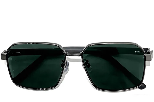 Lunettes de soleil géométriques en métal gris #BS0824-0276