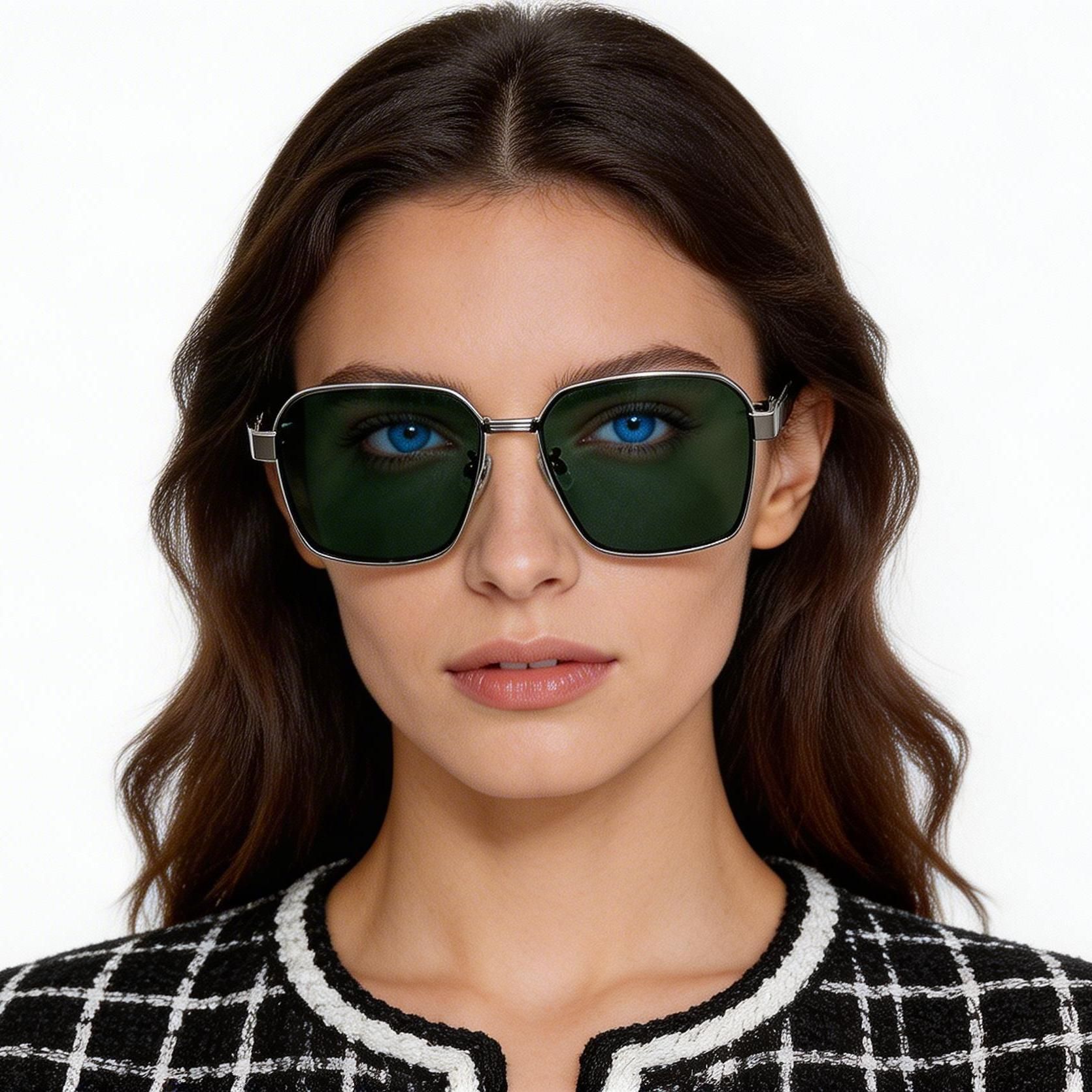 Geometric Grey Metal Sunglasses #BS0824-0276