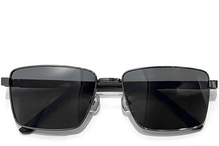 Rectangular Grey Metal Sunglasses #BS0824-0277